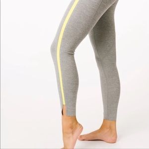 ZYIA Gray Neon Tape Light n Luxe Hi-Rise 7/8 24" Leggings Size 6-8 NWT